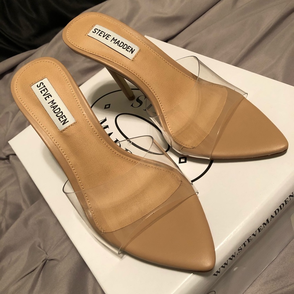 Steve Madden clear slide Ins